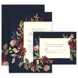 Cascading Floral - Invitation with Free Response Postcard