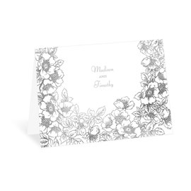 Floral Sparkle - Silver - Thank You Card