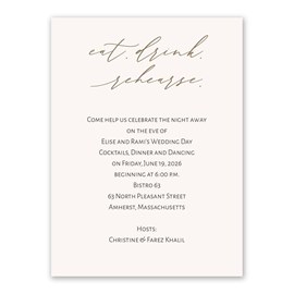 Eat and Drink - Rehearsal Dinner Invitation