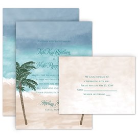 Ocean Breeze - Invitation with Free Response Postcard