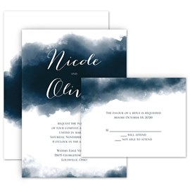 Bold Hue - Midnight - Invitation with Free Response Postcard