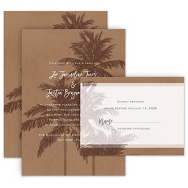 Tropical Silhouette - Sand - Invitation with Free Response Postcard