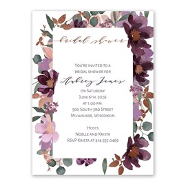 Posh Petals - Mulberry - Bridal Shower Invitation