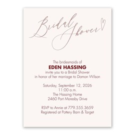 From the Heart - Bridal Shower Invitation