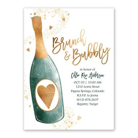 Champagne Brunch - Hunter - Bridal Shower Invitation