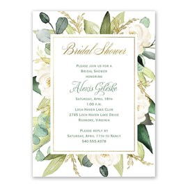 Gold Greenery - Bridal Shower Invitation