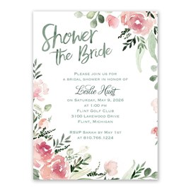 Watercolor Garden - Coral - Bridal Shower Invitation