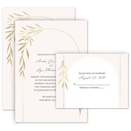 Arched Greenery - Invitation with Free Response Postcard