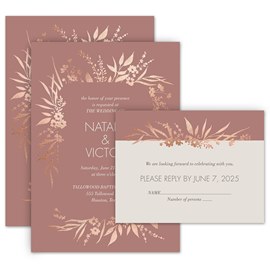 Blush Pink Floral Gold Frame Wedding Invitation - Affordable Wedding  Invitations - Affordable Wedding Invites