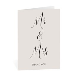 Newlywed - Mr. and Mrs. - Thank You Card