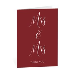 Newlywed - Mrs. and Mrs. - Thank You Card