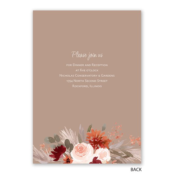 floral invitation design with customizable text area