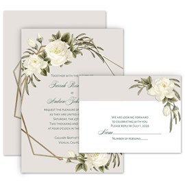 Floral Geo - Invitation with Free Response Postcard