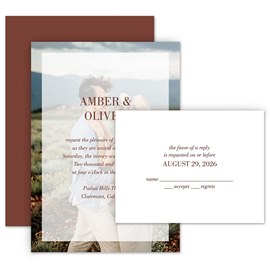 Sheer Overlay - Invitation with Free Response Postcard