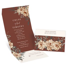 Neutral Floral - Seal and Send with RSVP Postcard