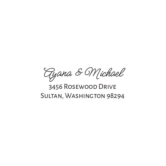 address stamp design with customizable text area