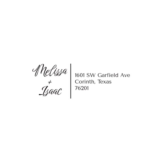 customizable text area with names and address