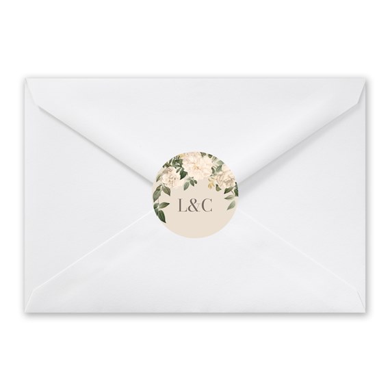 vintage floral envelope seal with initials