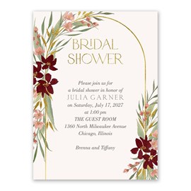 Arching Floral - Bridal Shower Invitation