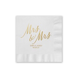 Always Mrs. and Mrs. - Foil Cocktail Napkin