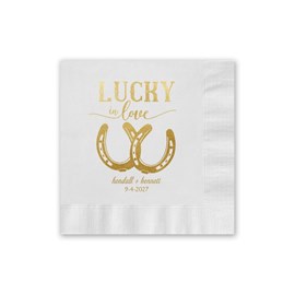 Lucky in Love -  Foil Cocktail Napkin