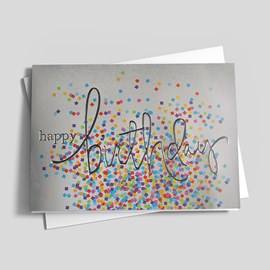 Silver Confetti Birthday