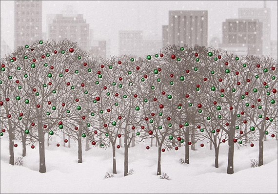 City Park Trees Holiday Card
