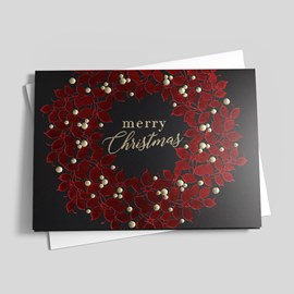 Red Wreath Christmas Card