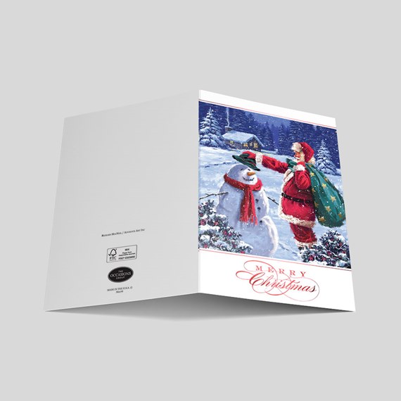 Santa & Snowman Christmas Card