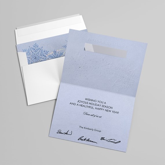 Sapphire Snowflakes Holiday Card