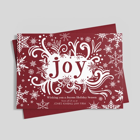 Scarlet Snowflakes Holiday Card