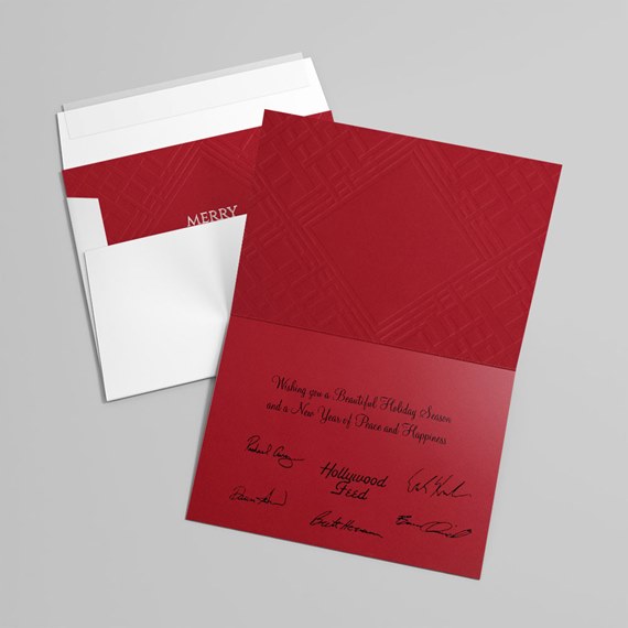 Red Weave Christmas Card