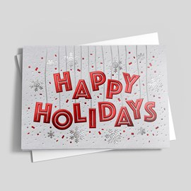 Red Happy Holidays Card