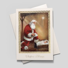 Santa & Baby Jesus Christmas Card