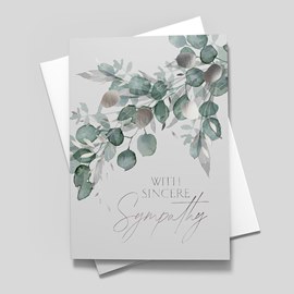 Silver Leaves Sympathy Card