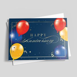 Evening Balloons Anniversary Card