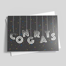 Midnight Confetti Congrats Card