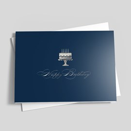 Silver Cake Birthday Card