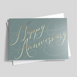 Elegant Script Anniversary Card