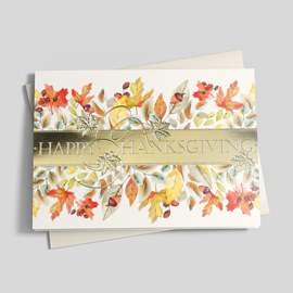 Idyllic Leaves Thanksgiving Card