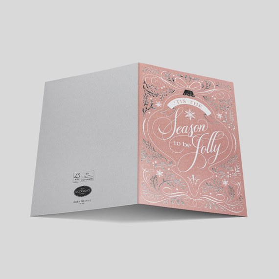 Jolly Pink Holiday Card