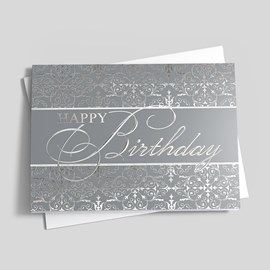 Simply Silver Birthday Card