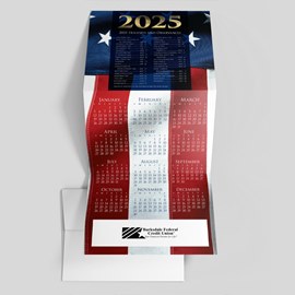 American Flag Calendar Card