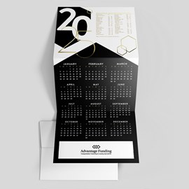 Black and White Calendar Card