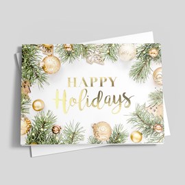 Golden Ornaments Holiday Card