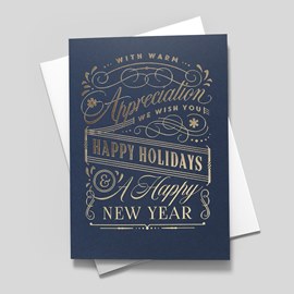 Golden Appreciation Holiday Card