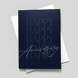 Blue Celebration Anniversary Card