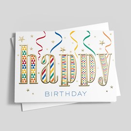 Festive Party Birthday Card