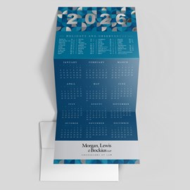 Blue Waves Calendar Card