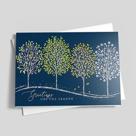 Seasonal Trees Holiday Card